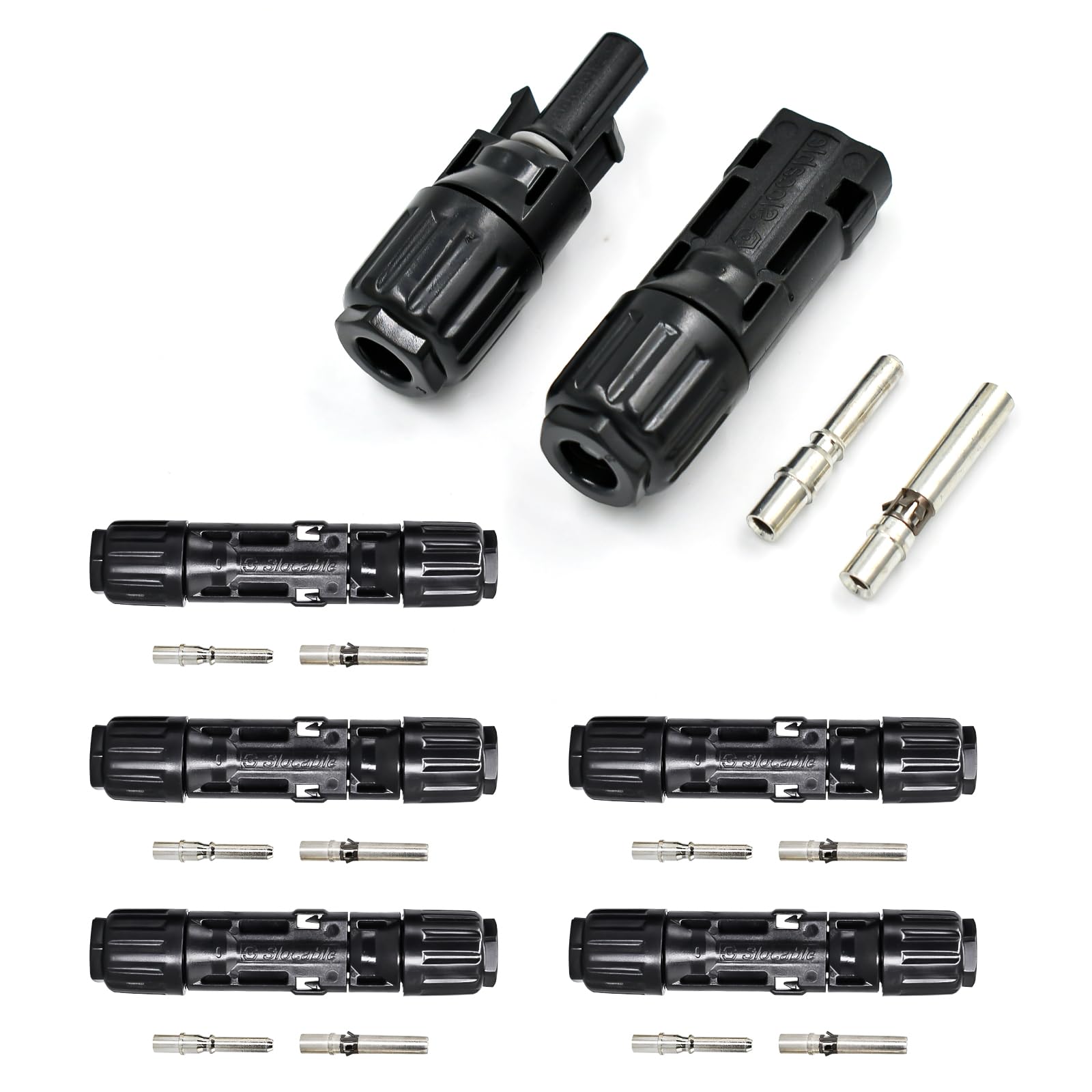Spina solare da 10 mm², IP68, impermeabile, 1500 V, connettore solare maschio/femmina per cavo solare da 8 AWG, 5 coppie (8 AWG)