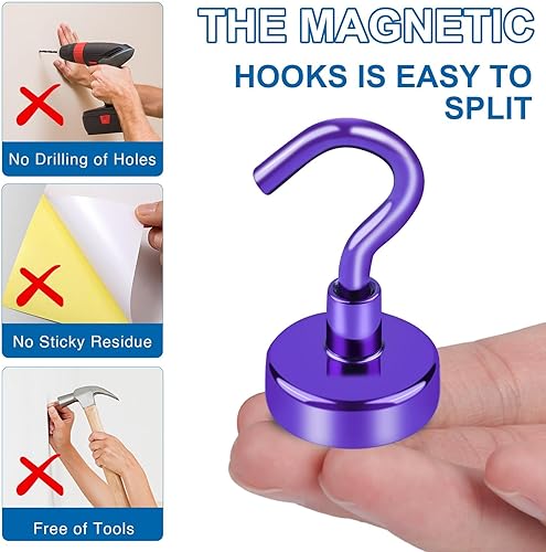 Vista 156 de LOVIMAG Imanes de crucero con ganchos, ganchos magnéticos de 50 libras para cabinas de cruceros, imprescindibles para viajes, imanes de neodimio