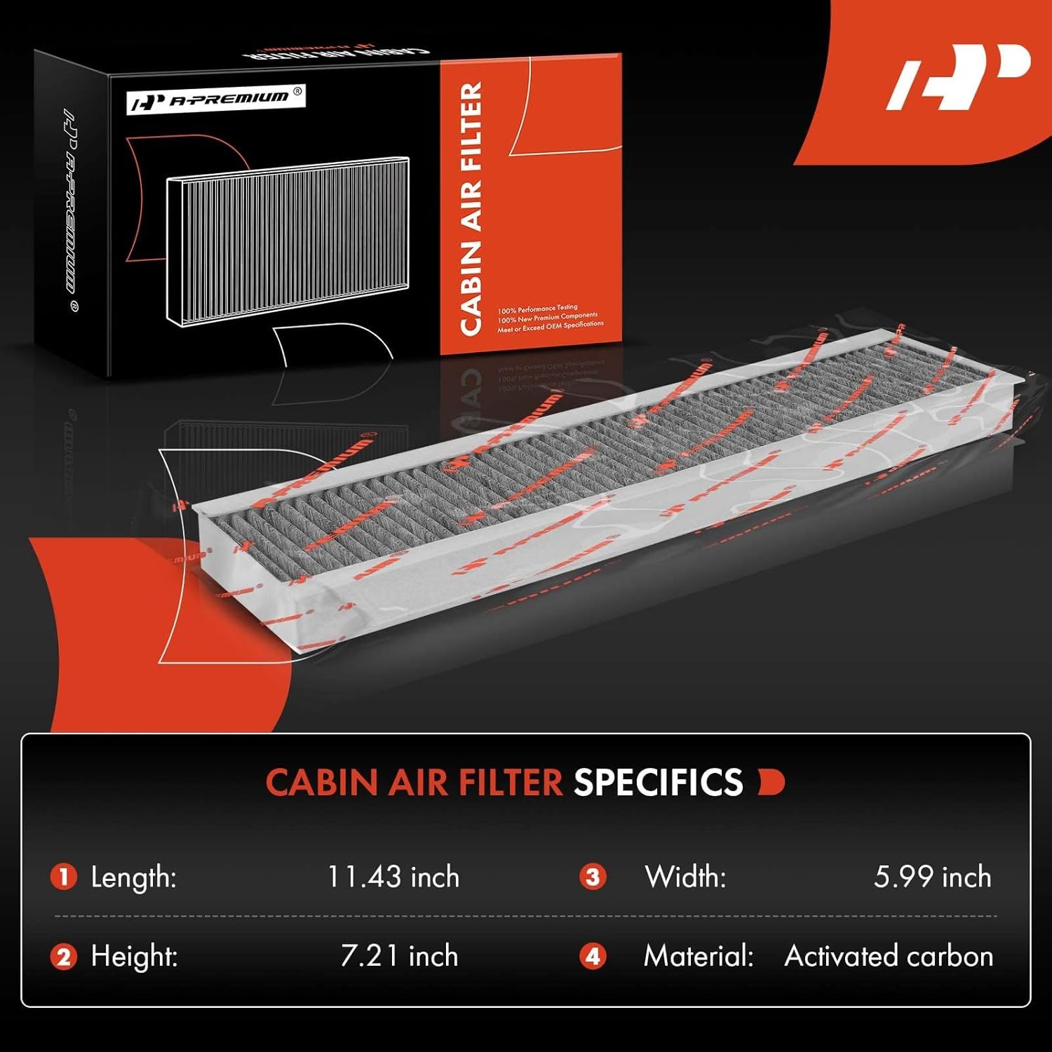 A-Premium 2-PC Cabin Air Filter w/Activated Carbon Compatible with Mini Cooper 2002-2008, Replace# 64311496711