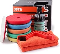 Vista 1 de SPTA Almohadillas de pulido, 5 almohadillas pulidoras orbitales de 6 pulgadas y 5.906 in y 1 almohadilla de pulido de microfibra, almohadilla