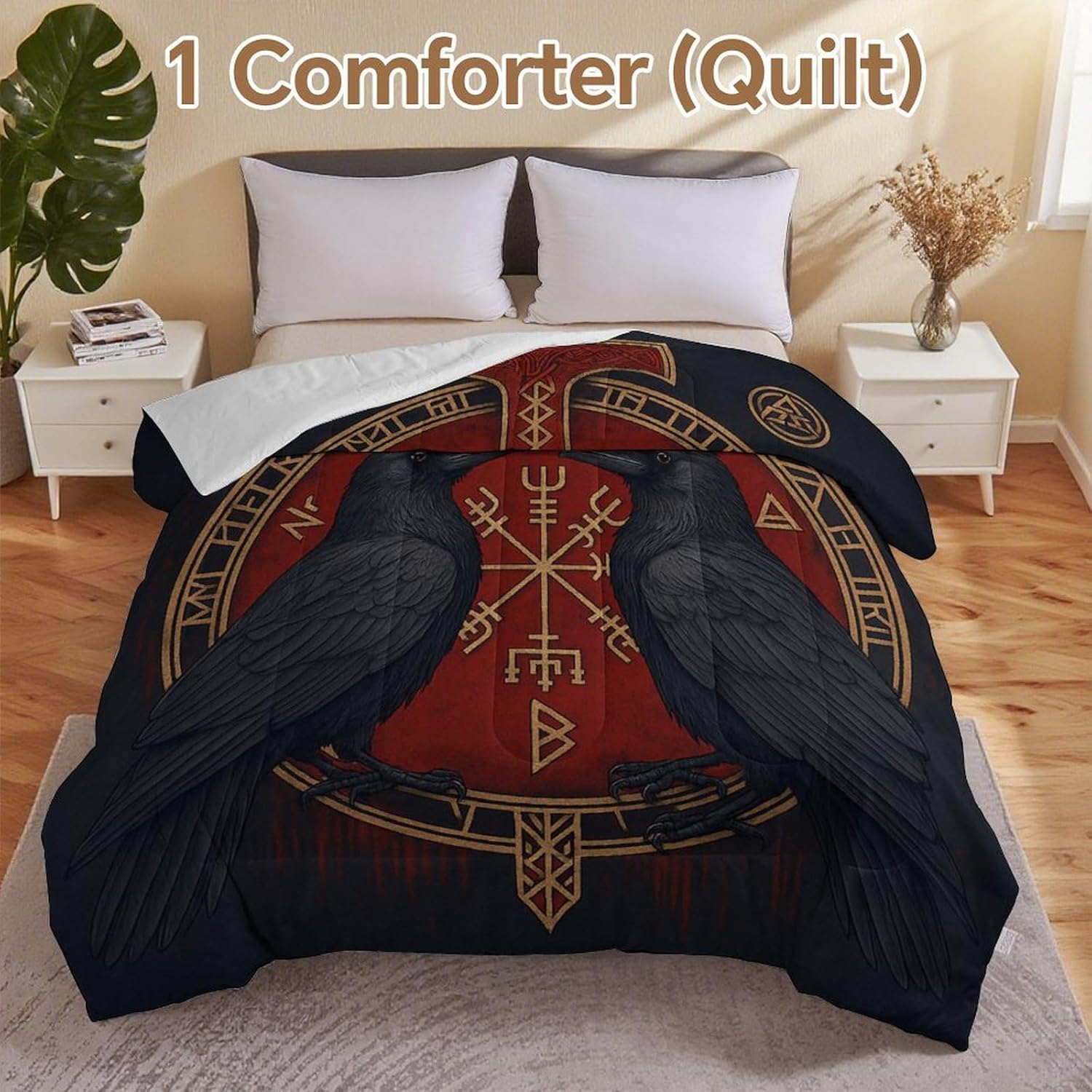 Raven Viking Comforter Bedding Heavy Bed Blanket Soft Warm Fluffy All Seasons Only Quilt 264x229cm