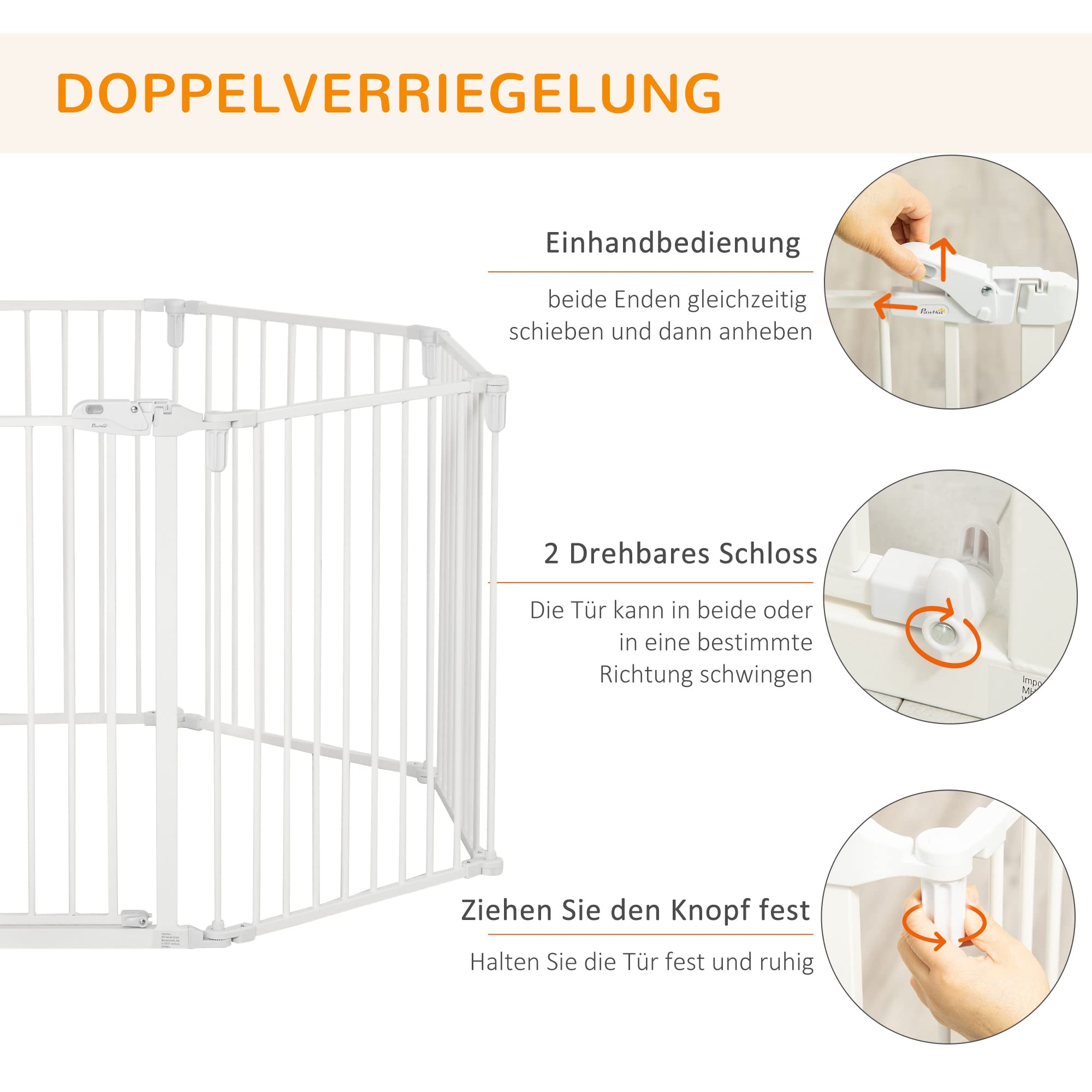 PawHut Puppy Run Outdoor Behuizing voor Honden Beschermrooster 8 Panelen 60 x 76 cm Wit