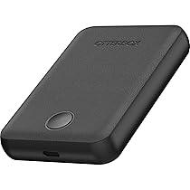 OtterBox Wireless Power Bank per MagSafe, batteria esterna portatile e sottile con cavo da USB-C a USB-C incluso, indicatore LED, 5000 mAh design durevole per iPhone, Nero