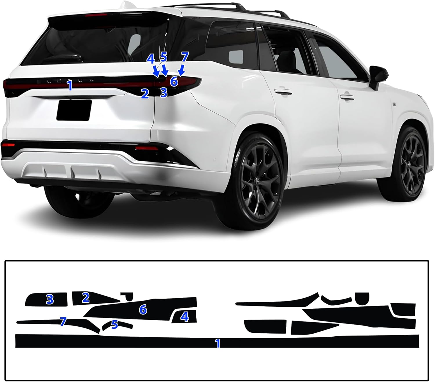 BOGAR TECH DESIGNS Rear Taillight Tail Light Tint Kit PPF Compatible with Lexus TX 2024-2026, Dark Smoke