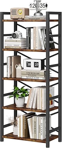 Miniatura 17 de Homeiju Estantería industrial de 3 niveles, estantería pequeña de metal, organizador rústico para sala de estar, dormitorio y oficina en casa