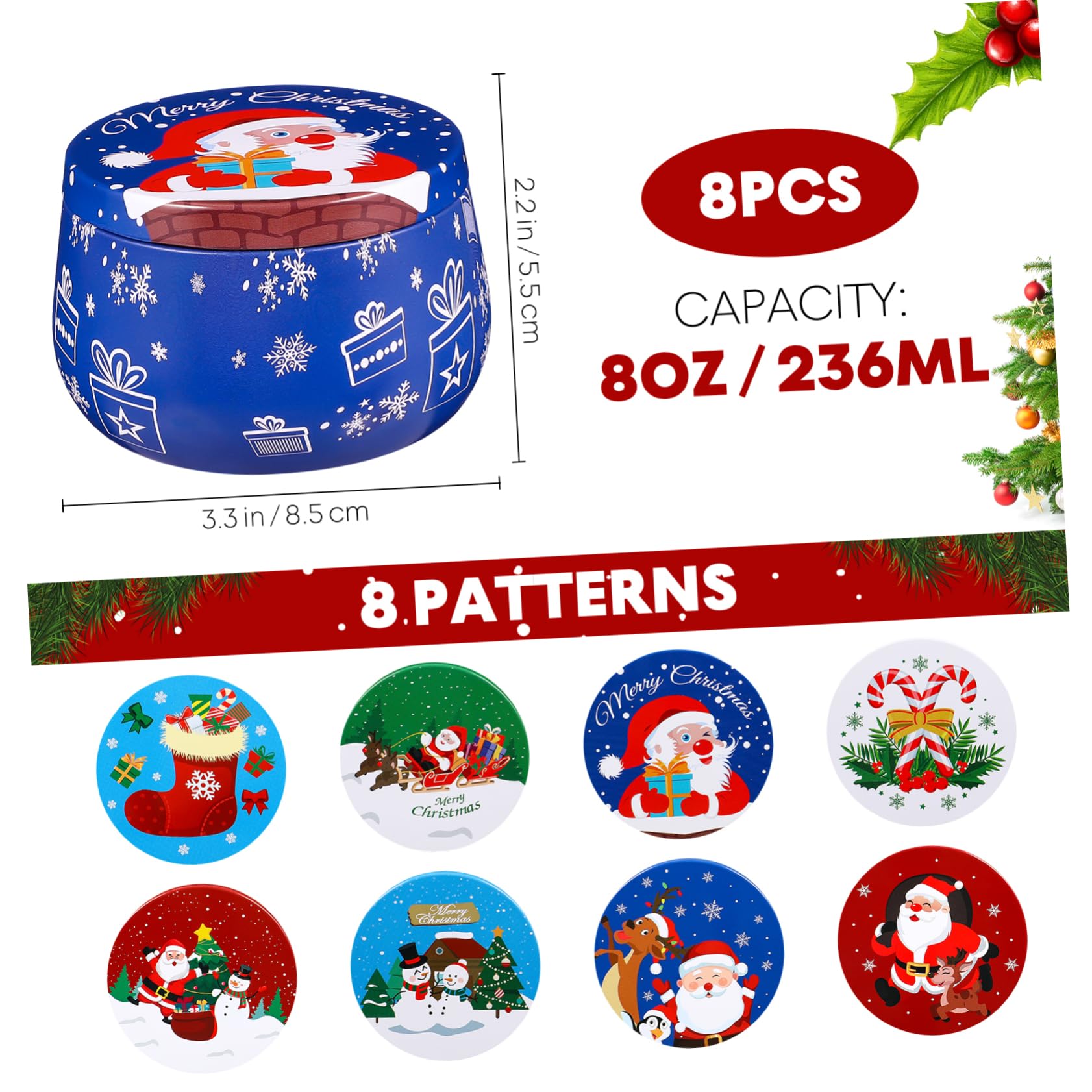 HOLIDYOYO Lot De 2 Boîtes Rondes En Métal Blanc 10cm - Boîtes à Biscuits Bonbons Avec Couvercle Élégant Pour Cadeaux Et Rangement