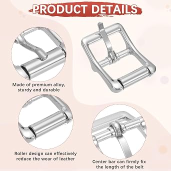 Metal Roller Buckle - Webbing Belts Center Bar Single Prong Buckle Use for Leather Bags Craft