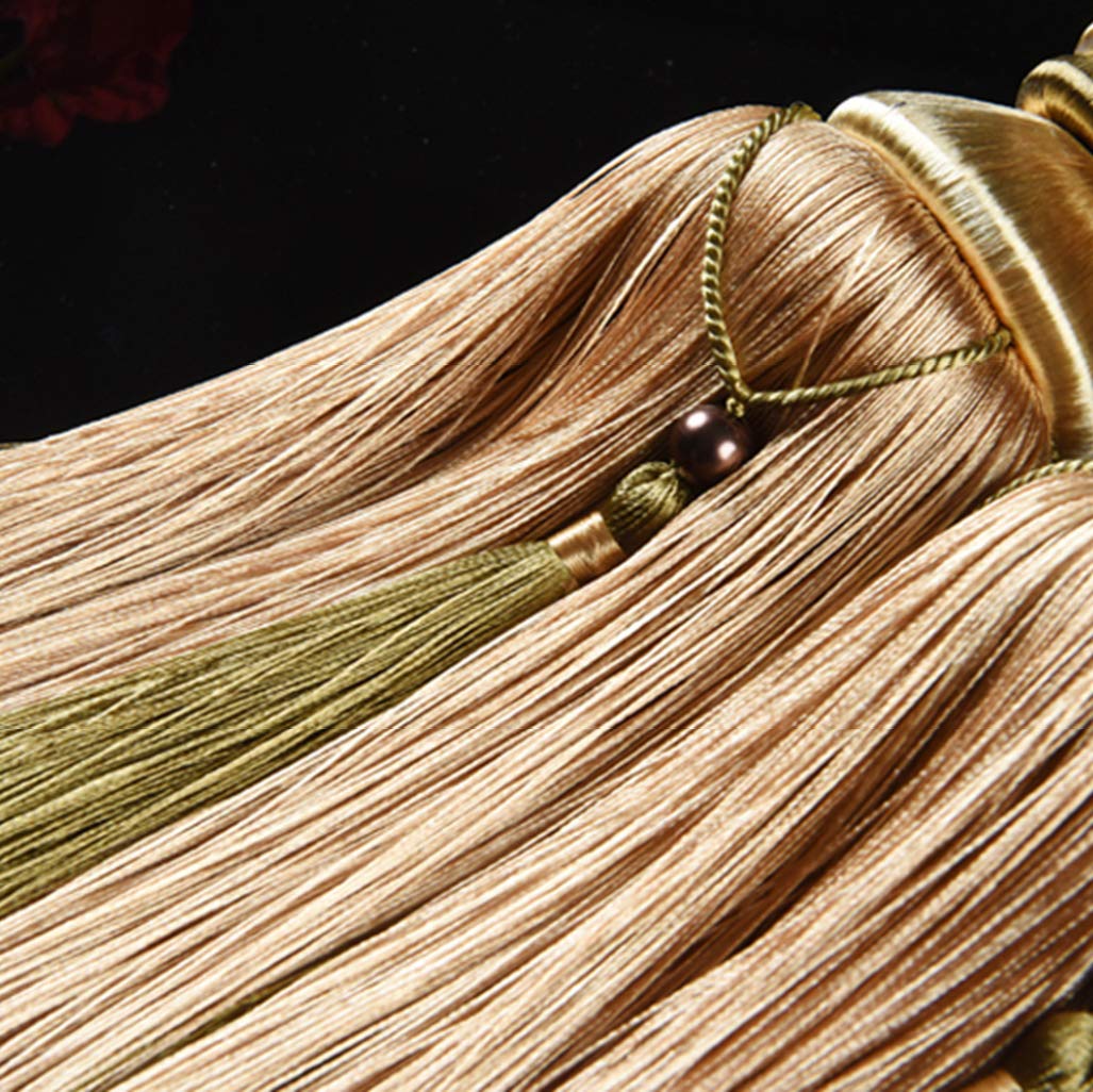 1 paire d'embrasses de rideaux de luxe jaunes à pompons pour rideaux épais, idéales pour le salon ou la chambre à coucher, accessoires de fenêtre élégants