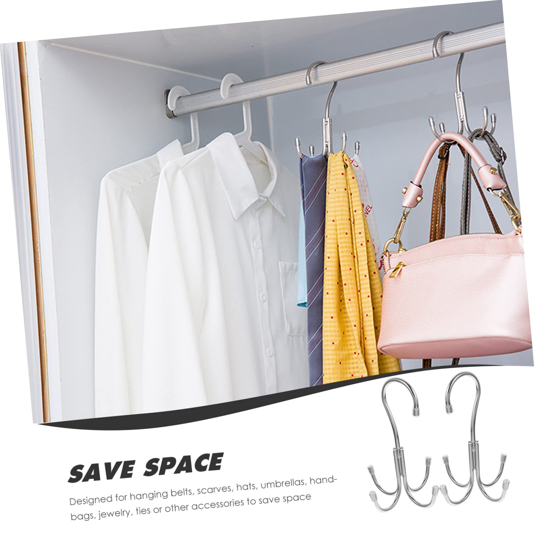 DECHOUS 2Pcs Purse Hook Hanger for Closet Bag Storage Holder with Strong Bearing Capacity for Scarves Ties Belts and Backpacks Space Saving Organizer for Home
