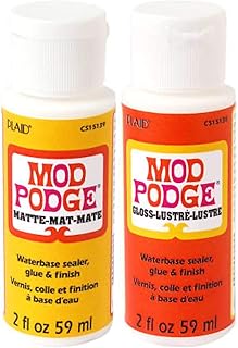 Krafty Kit Mod Podge Bundle: 2oz Gloss and 2oz Matte Water-Based Glue, Sealer & Finish