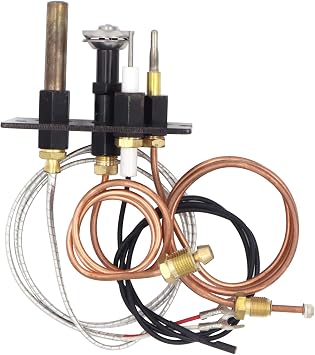 METER STAR Propane Pilot Assembly Replacement for Part 10002264, Includes Natural Gas Nozzle, Thermocouple, Thermopile and Copper Tubing for Gas Fireplaces and Stoves