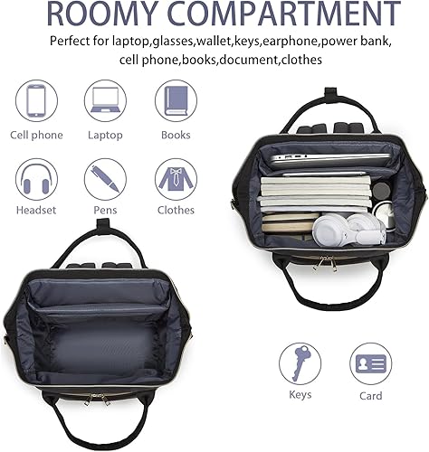 Miniatura 5 de seyfocnia Mochila de gimnasio para mujer, bolsa de gimnasio con compartimento para zapatos, mochila ligera para viajes, entrenamiento, deportes