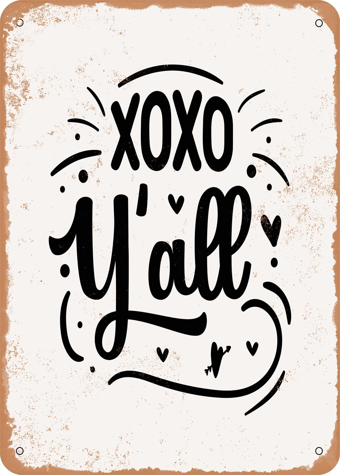Miaomansenstore Metal Sign - Xoxo Y'all - 3 - Vintage Look Home Decor