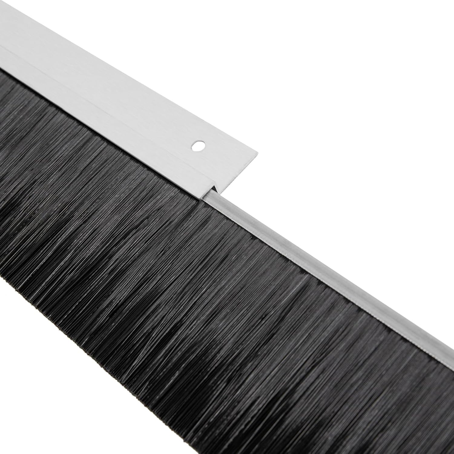 6 Sets 3.2 x 39.4 Inch Door Brush Sweeps Seal Garage Roll Up Door Brush, Aluminum Alloy Sweep Seal Sliding Door Brush Seal Strip, Easy Mounting for Home, Commercial Gate, Fill Gaps Dust, Debris