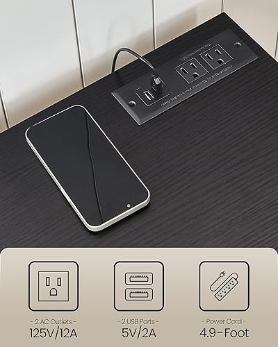 Miniatura 8 de Soporte multimedia AV de 4 niveles y soporte de TV con paquete de toma de corriente, soportes estéreo, consola de TV multimedia con tira de luz LED,