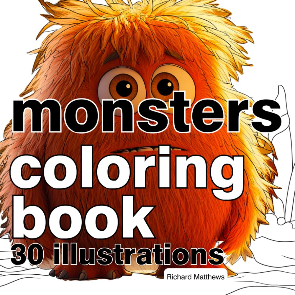 Monsters Coloring Book: 30 Illustrations