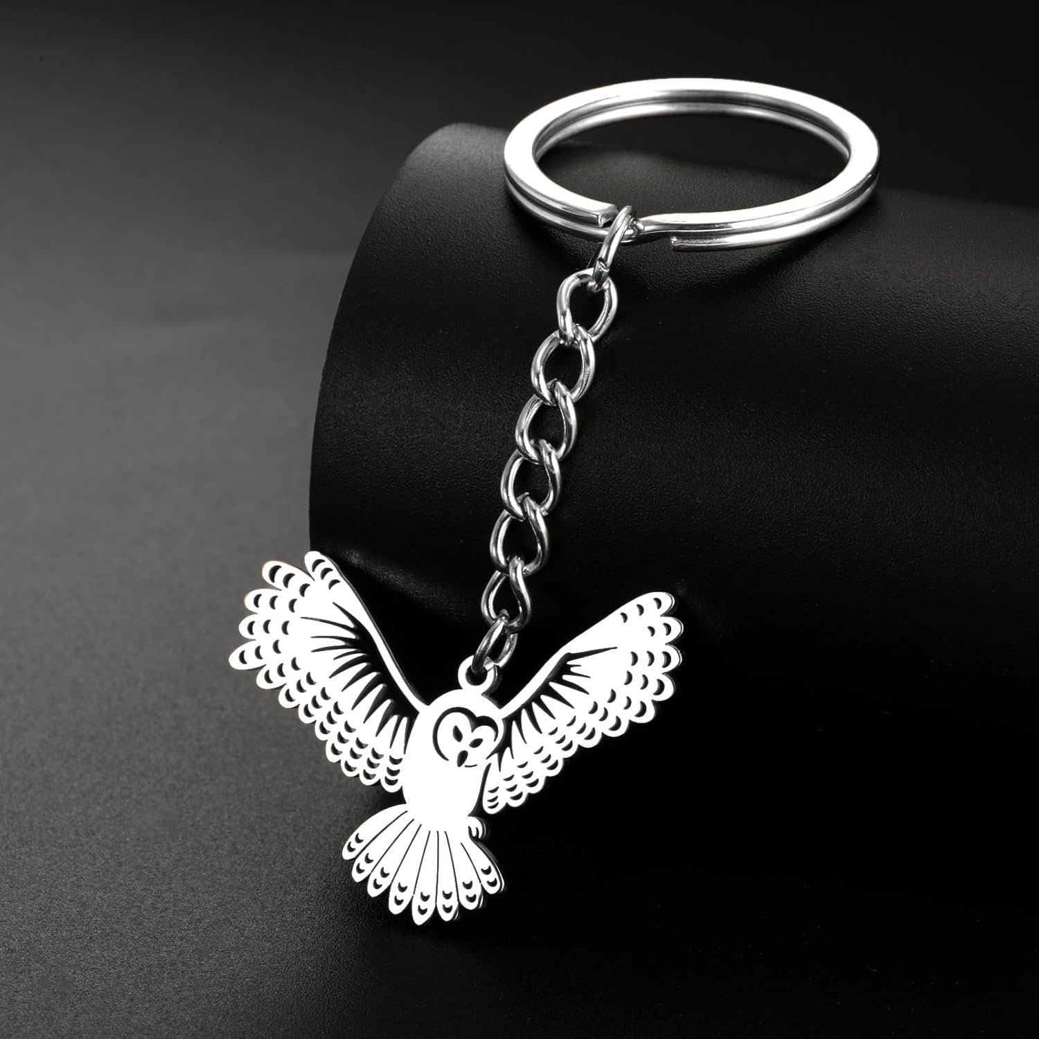 Stainless Steel Owl Keychains Gifts Cute Bird Keyring Purse Handbag Accessories Charms for Women - Image 3