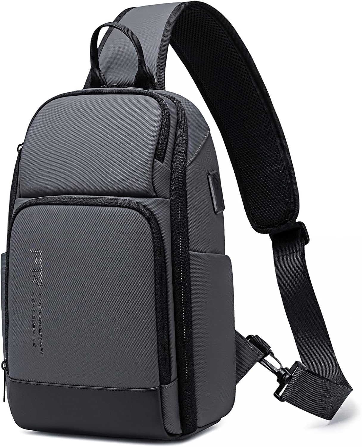 FENRUIEN Crossbody Sling Bag for Men, Water Resistant One Shoulder Backpack, Side Bag for Travel