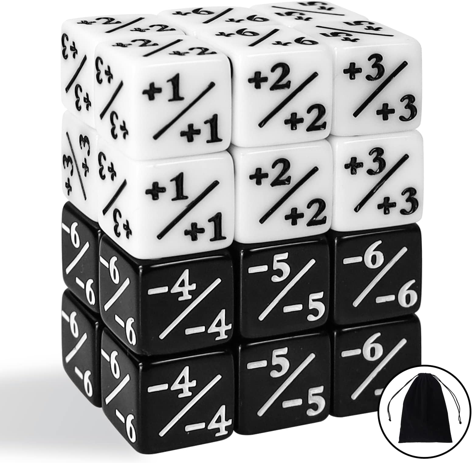 24 Pieces MTG Dice Counters Token Dice, Magic The Gathering Glitter Sparkle Dice, Loyalty Dice Starry Marble D6 Dice Cube Compatible with MTG, CCG, Card Gaming Accessory (Black & White)