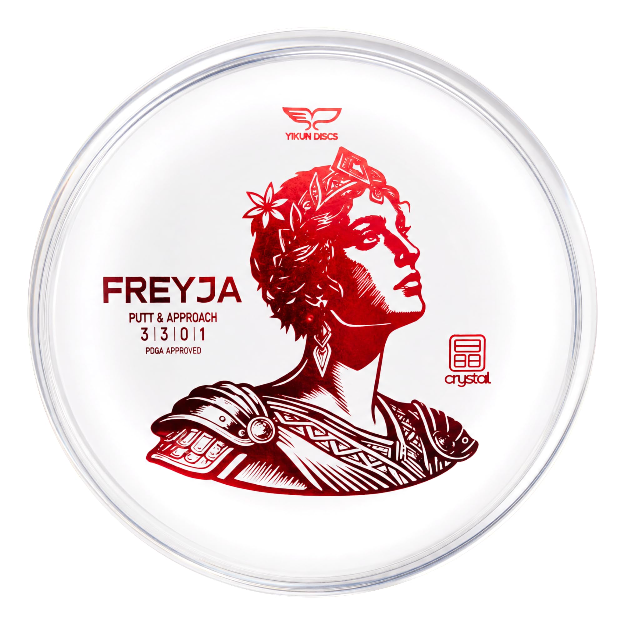 yikundiscs PDGA Approved Freyja Crystal Series Putt and Approach Golf Disc, Developed with Professional Nordic Players, Fast Spin & Comfort Convex Rim for Precision Putting & Tournament Play