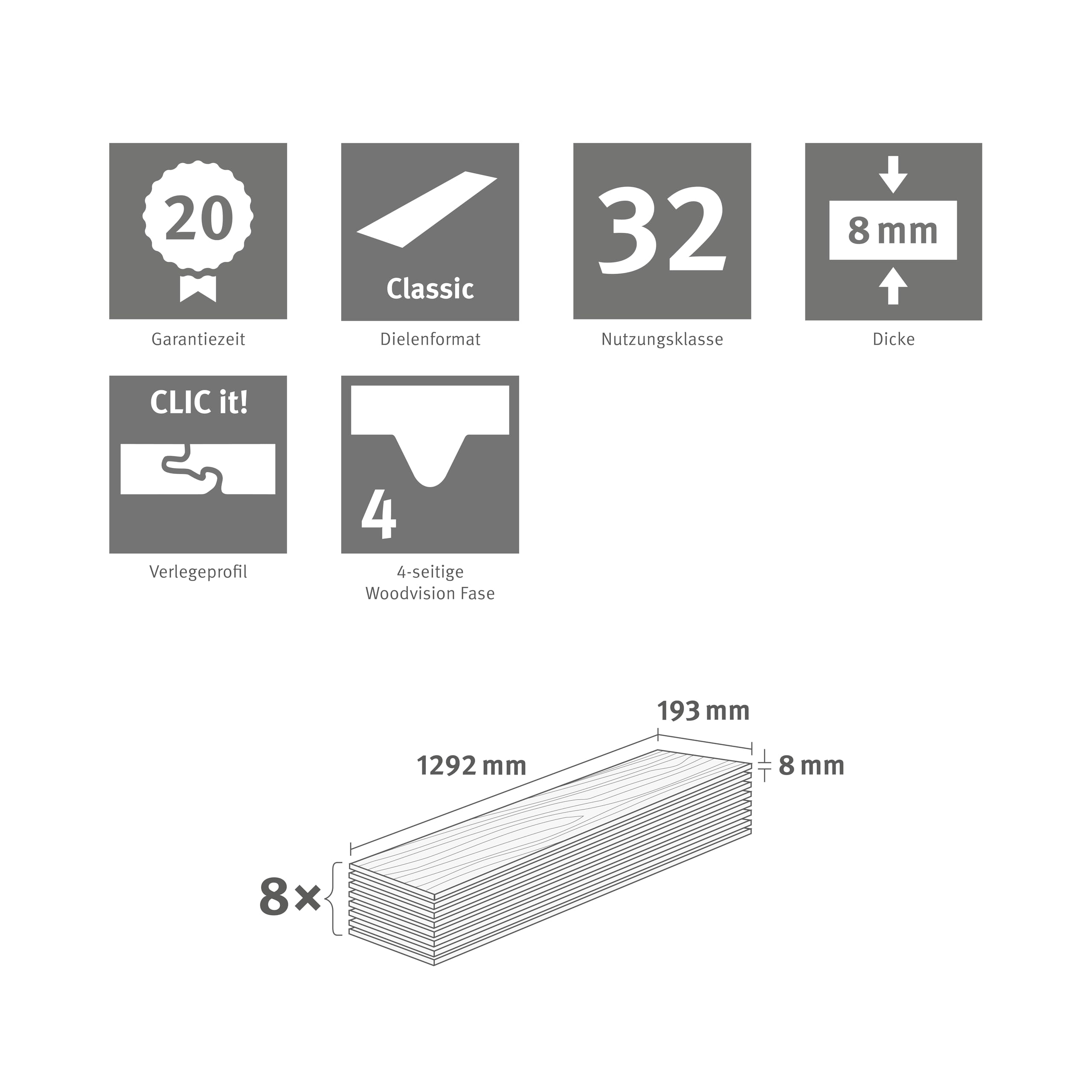 EGGER NatureSense Laminat EL2157 Nord Eiche sand 1292x193x8mm (1,995m²)