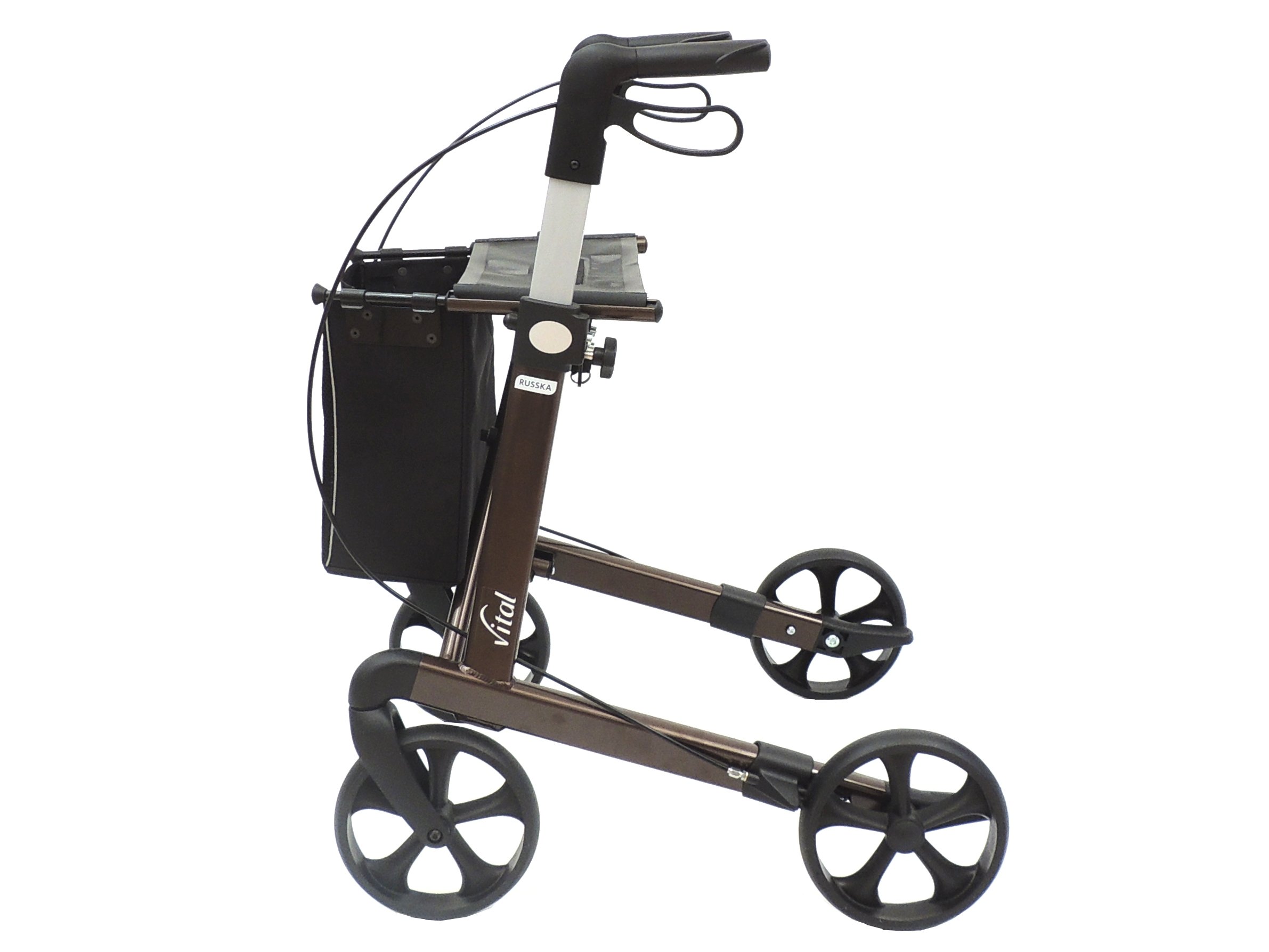 RUSSKA Rollator Vital, Sitzhöhe: 62 cm, mokka, Aluminium, Erwachsener, Braun