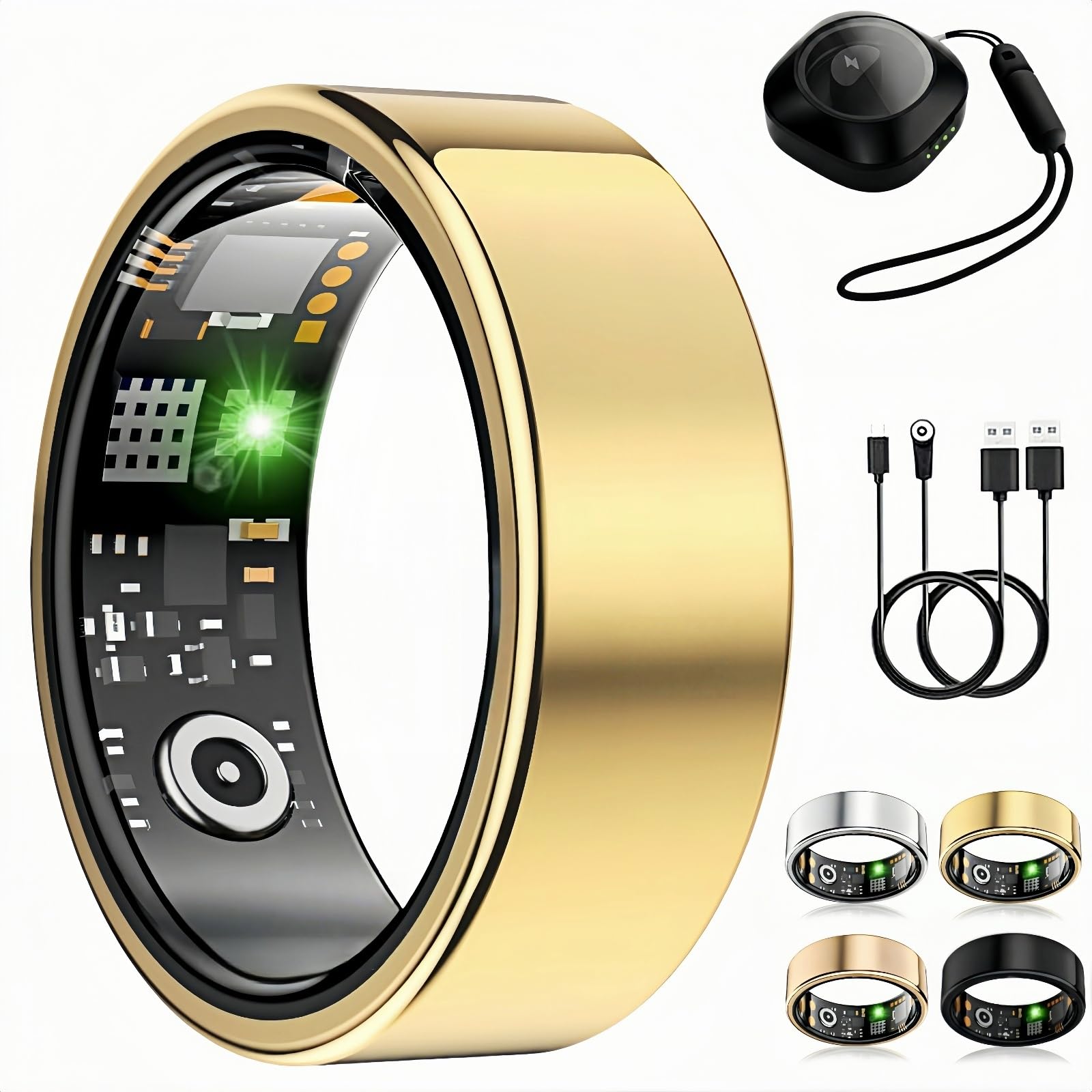 Smart Ring Fitness Tracker for Women Men without Subscription Gold,10-image-12