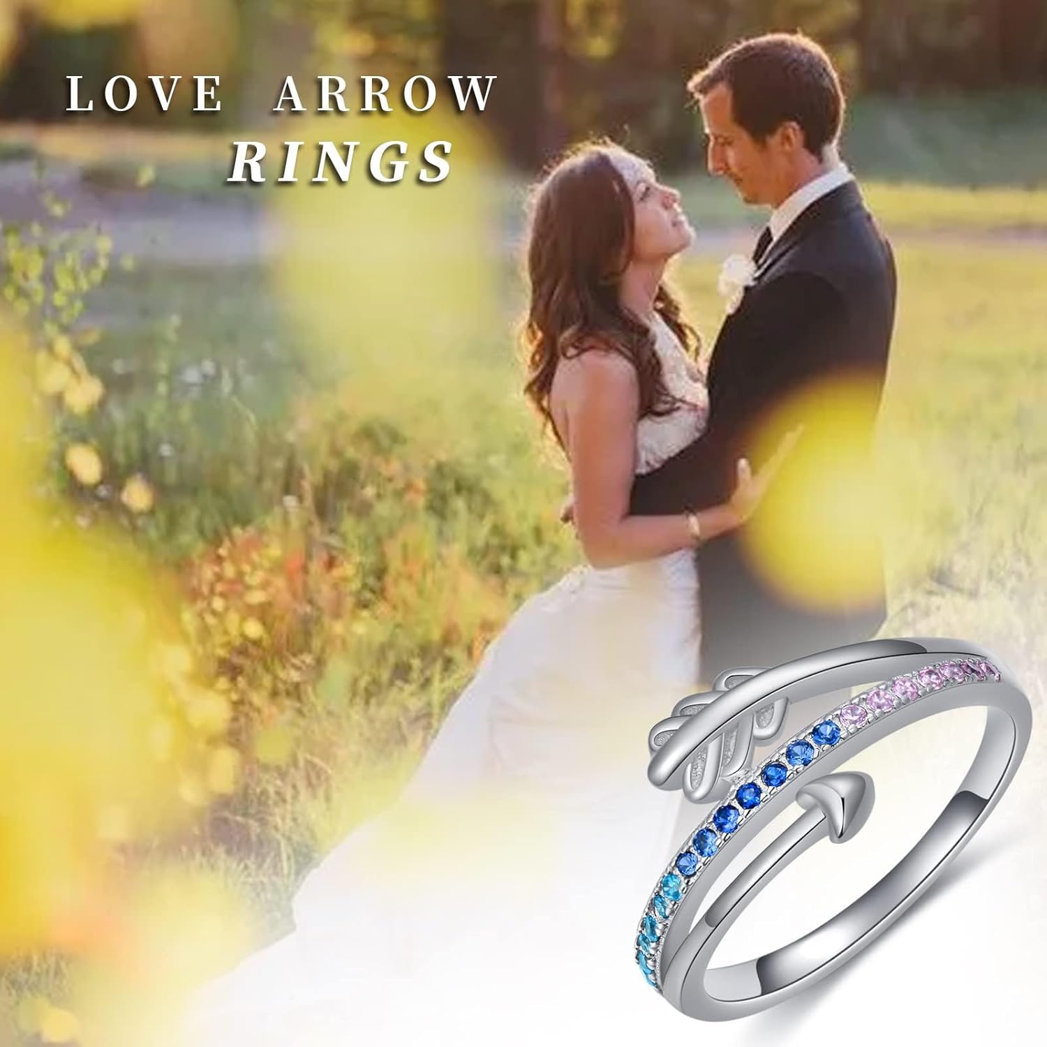 Arrow Ring for Women 925 Sterling Silver Rings Classic Cubic Zirconia Engagement Rings for Women Graduate Gifts Infinity Forever Love Ring