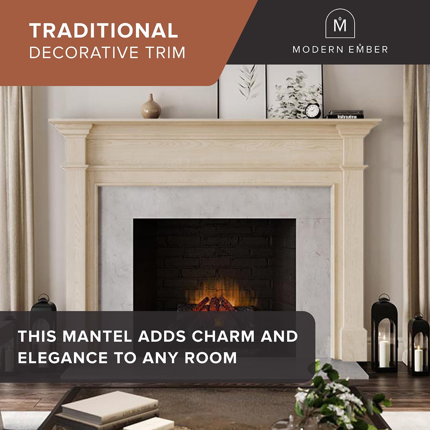 Fireplace Mantel Shelf Kits Modern Ember Lakeport Traditional Wood