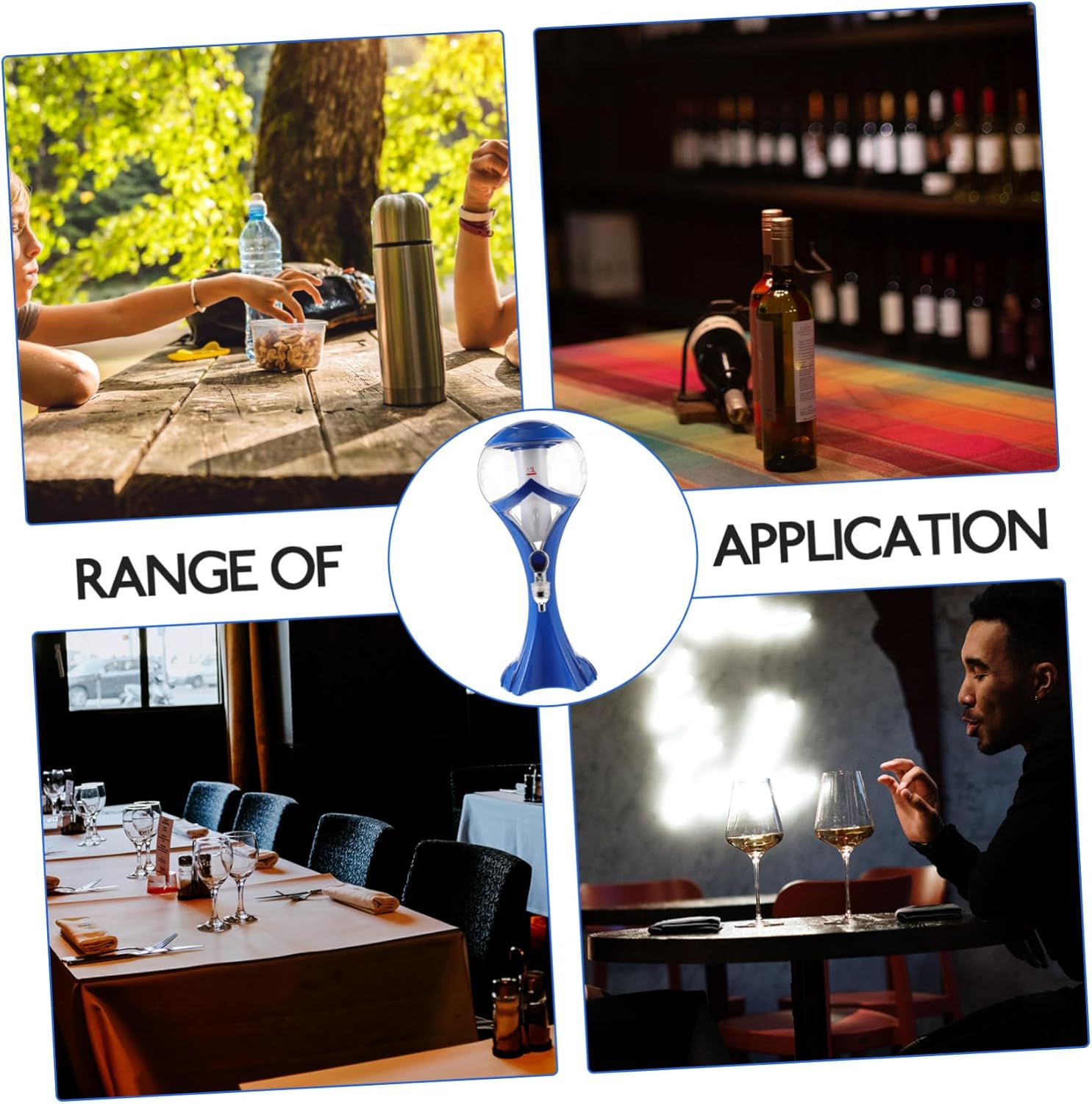 Illuminated Ice Column Beverage Dispenser Leakproof Plastic Juice and Beer Dispenser for Parties Cocktail Serving and Events