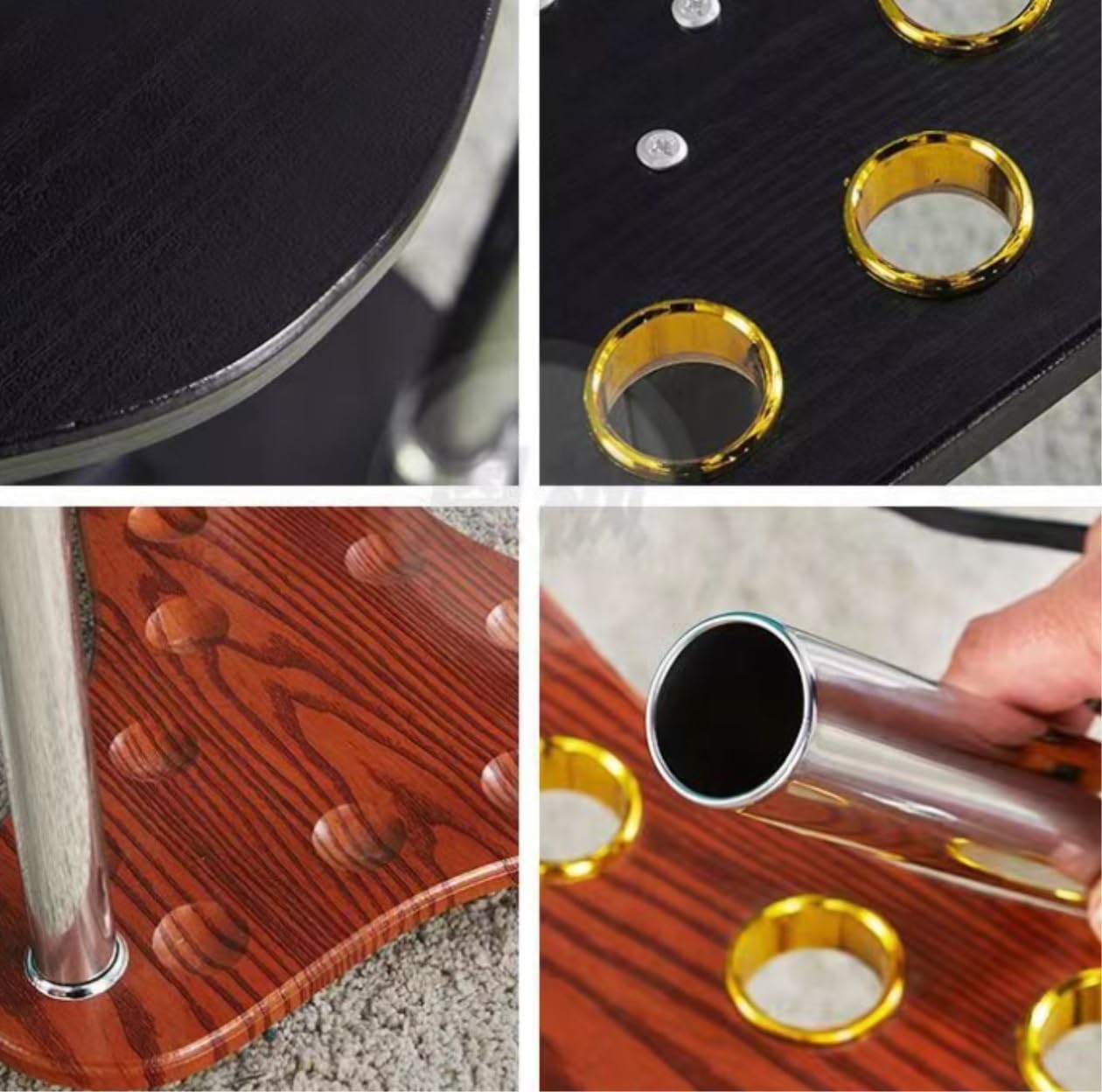 Billiards Rack Rack Wood Billiard Rack Holds 5 Corner Floor Rack Stainless Steel Support Ball Pool Holder, 30 * 20 * 55cm (A 30 * 20 * 55cm)