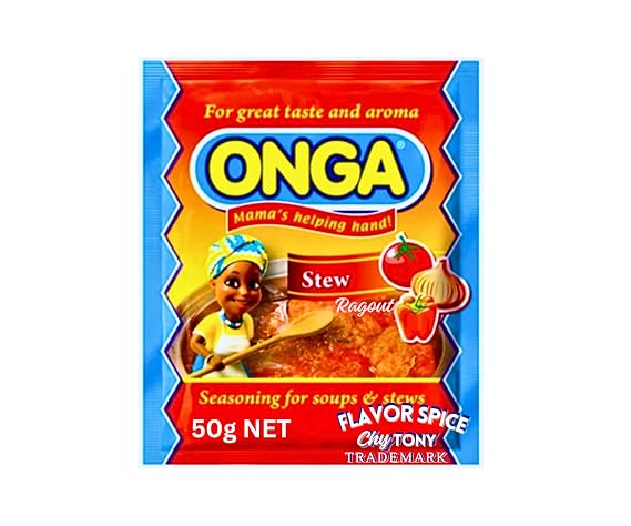 Onga Stew Seasoning 50g (10, 1 PACK (LARGE SIZE) | With Jollof Rice Seasoning crafted with 100% Natural Herbs and Spices with No Additives 3.8oz (1 Pack) | COMBO PACK