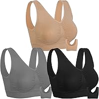 Onory 3 Pack Medium Support Sports Bras for Women - Wirefree Padded Yoga Gym Workout Fitness Bra