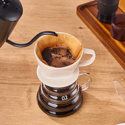 Miniatura 6 de YOLIFE Gotero de café, cafetera de cerámica para verter sobre cono, filtro de infusión lenta de porcelana para viajes, camping, cafetería,