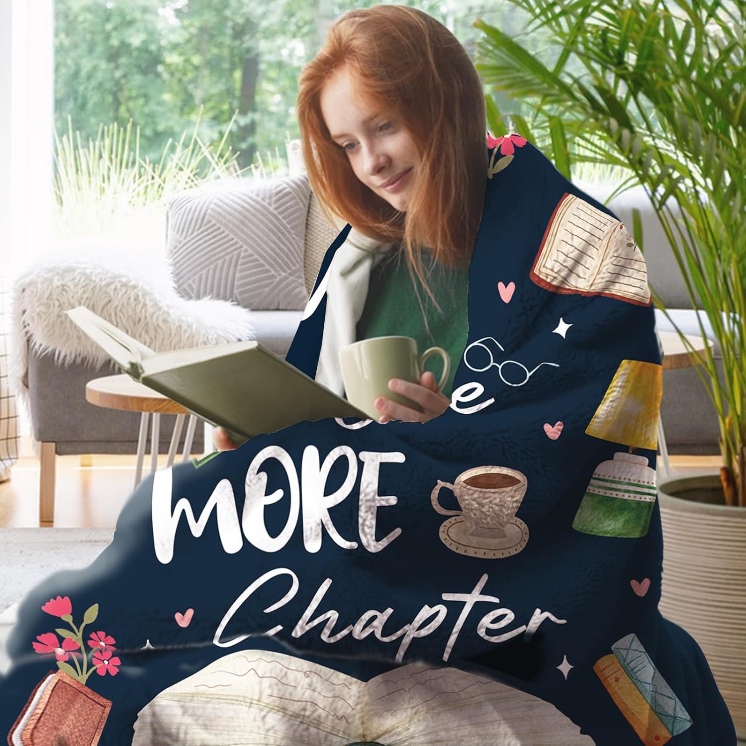 Book Lovers Gifts Flannel Throw Blanket, Bookish Gift for Reader Bookworm Books Club, Graduation Birthday Ideas, Reading Blanket Present for Men Women Librarian Teacher 50" x 60" - Image 6