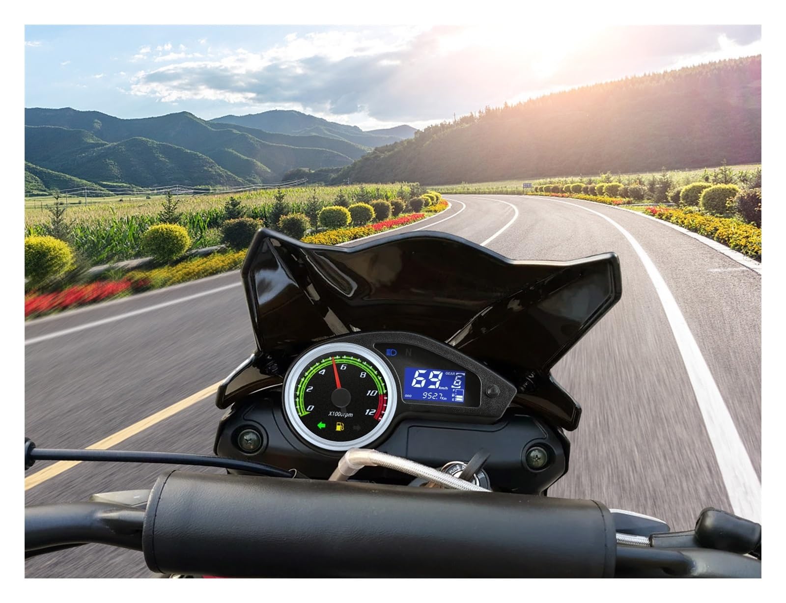 Moto Tachimetro Gauge Tachimetro Per Motocicletta Strumento Digitale Tachimetro Contagiri Indicatori Livello Carburante Per GY200 Per Enduro 250