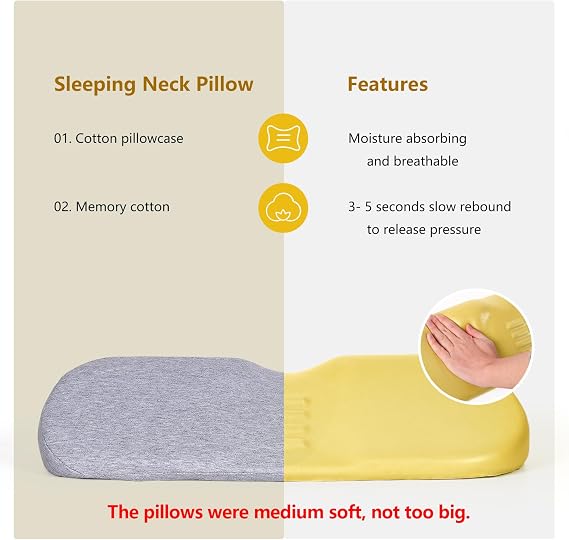 Cozyhealth Cervical Neck Pillows for Pain Relief Sleeping, High-Density Memory Foam Neck Bolster Pillow for Stiff Pain Relief, Neck Support Pillow Neck Roll Pillow for Bed Pillow (Light Grey)