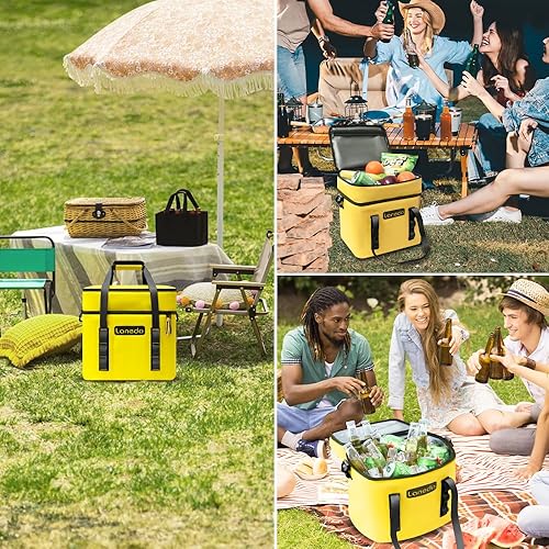Miniatura 6 de Lanedo Lisa - Hielera suave para 2036 latas, bolsa aislada portátil para almuerzo, playa, bebida, bebidas, viajes, campamento, picnic, automóvil,