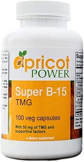 Apricot Power Super B-15 Non Toxic Pangamic Acid - Health Oxygen Levels & Energy - 100 Veg Caps