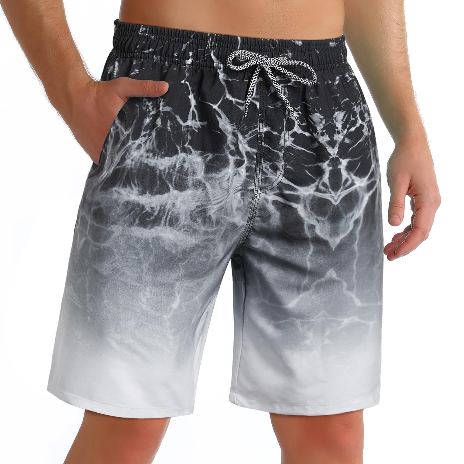 ELETOP Badehose Herren Schnelltrocknend Badeshorts für Männer Boardshorts Surfen Strandhose Schwimmhose mit Meshfutter Verstellbarem Tunnelzug