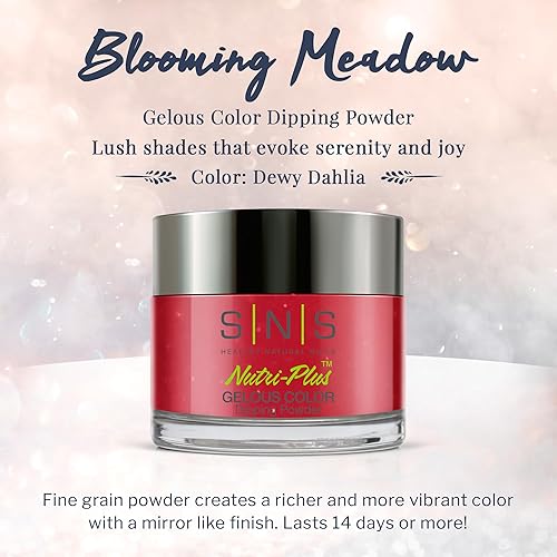 Miniatura 2 de SNS Nails - Polvo de inmersión de uñas GASNS, polvo de inmersión de color geloso - Dalia húmeda (rojo, brillante), color acrílico de larga duración