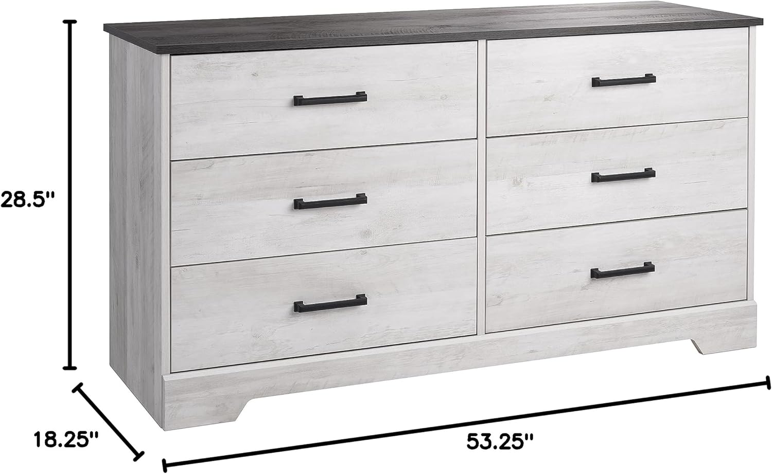 Prepac 6-Drawer Rustic Ridge Farmhouse Chest of Drawers Bundle with 5-Drawer Bedroom Dresser, White