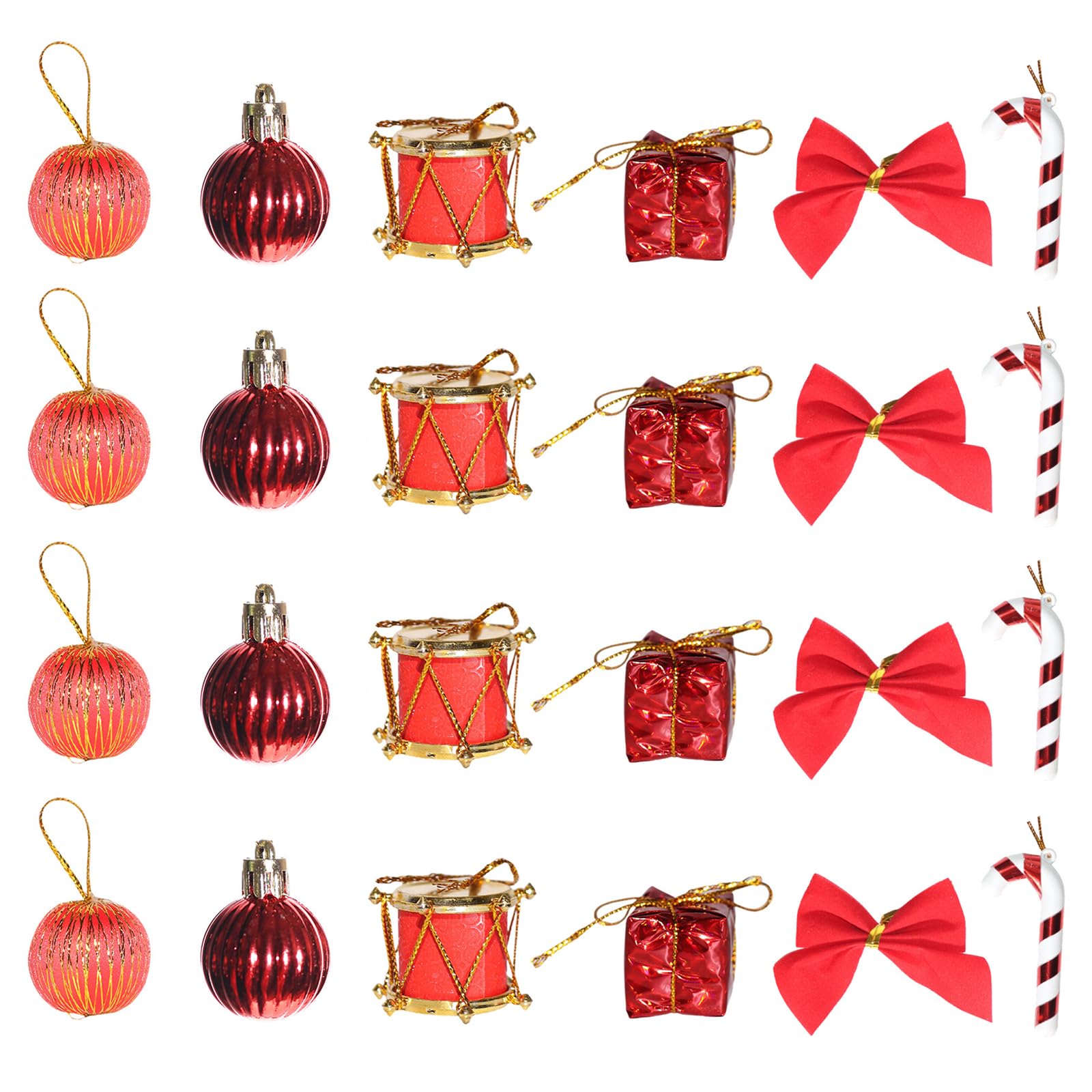 Tfaoys Red 24Pcs Shatterproof Christmas Baubles Foam Ball Ornament For Christmas Tree Wreath Mantels Holiday Decoration Holiday Tree Ornament