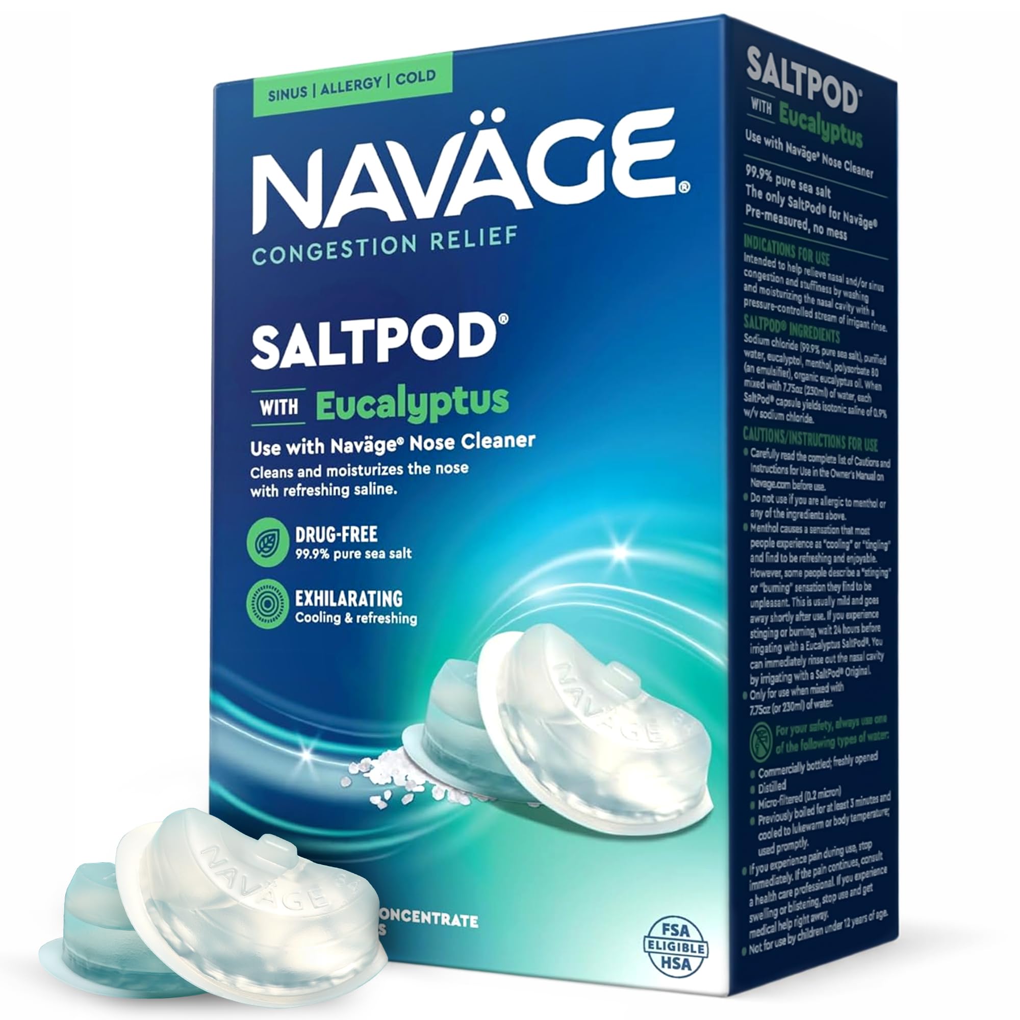 Navage® SaltPods with Eucalyptus, 30 Count
