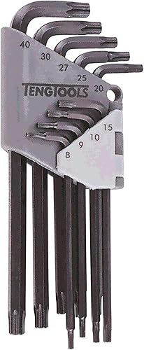 Teng Tools Juego de llaves Torx de grado industrial, 9 piezas, color negro (TX8 - TX40) - 1479TX