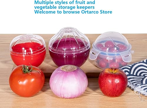 Miniatura 7 de Ortarco Tomato Keeper Tomate Saver - Contenedores de almacenamiento de tomate reutilizables para tomate, organizador de soporte para tomate