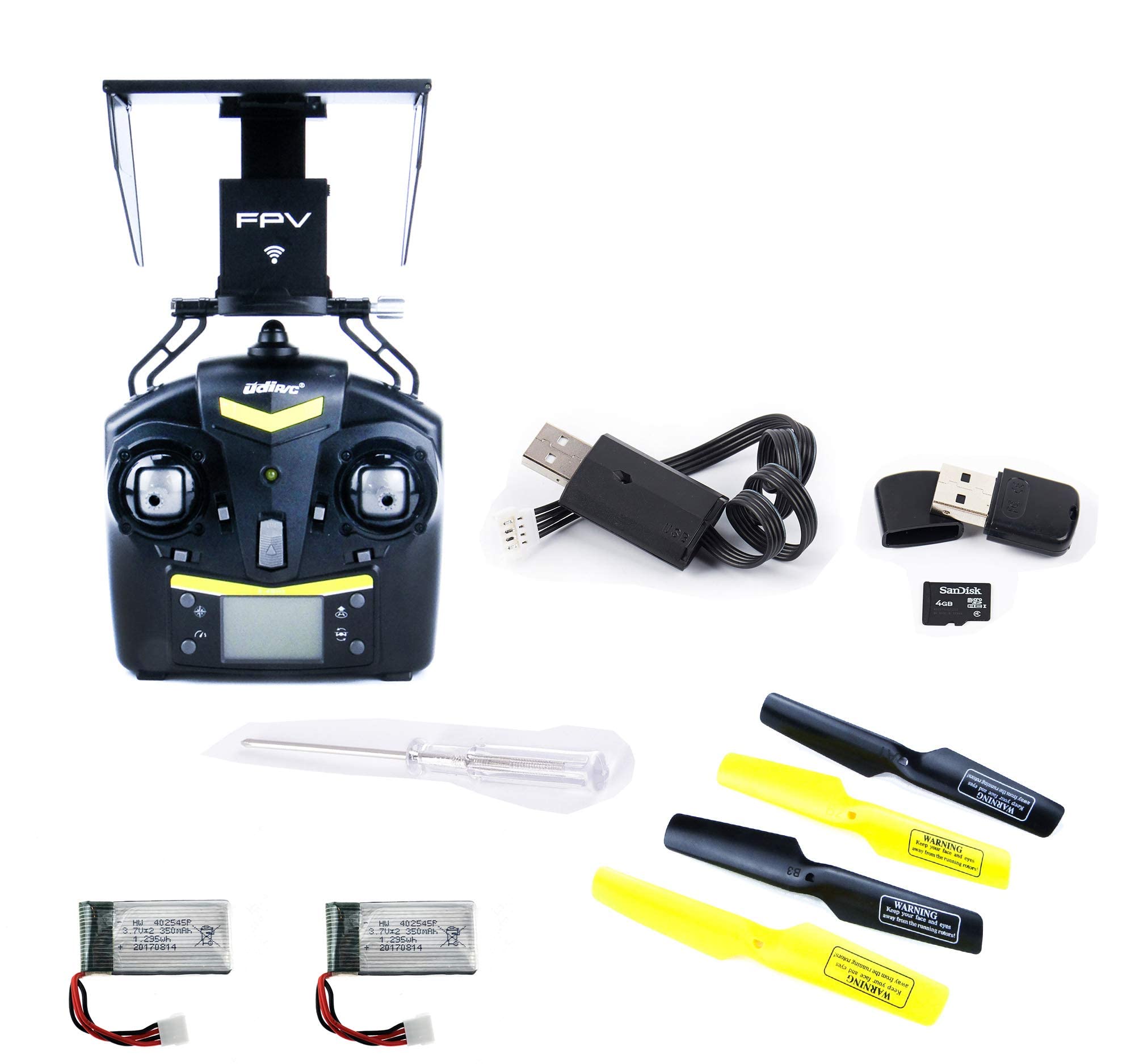 efaso U818A Drohne WiFi FPV RC Quadrocopter mit Höhehaltemodus Altitude Mode + zusätzlicher Akku 3,7Vx2 350mAh