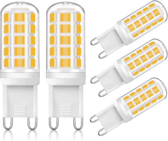 G9 LED Light Bulbs, 40W G9 Halogen Bulbs Equivalent, 3W Warm White LED G9 Bulb, 400lm 3000 Kelvin 220-240V No Flicker Non-Dimmable Energy Saving G9 Bulb, for Chandeliers Home Lighting Decor 5-Pack
