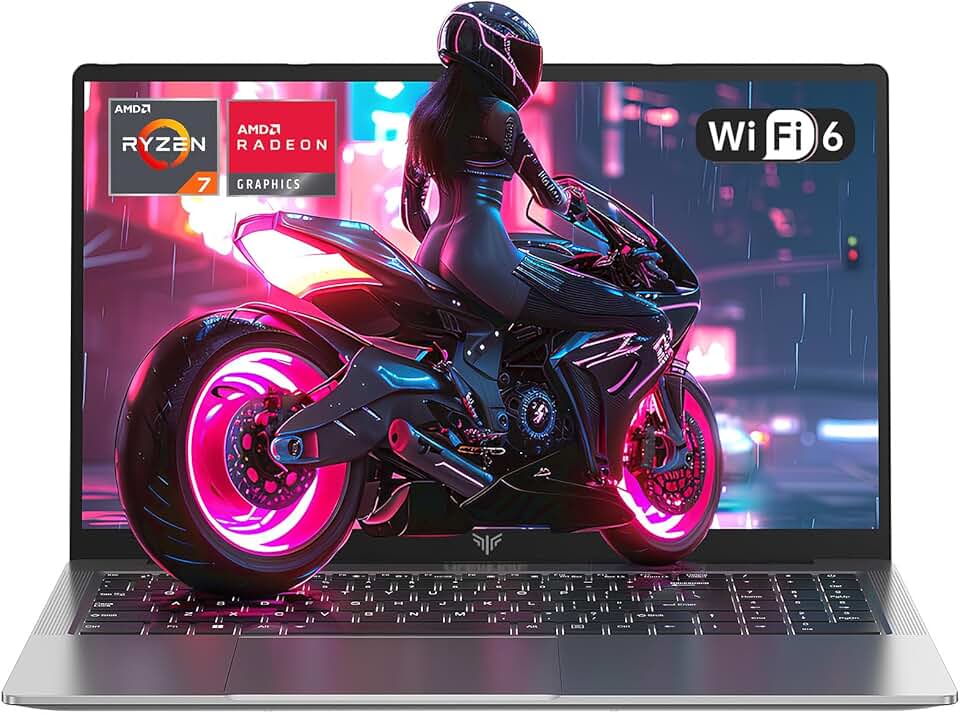 ACEMAGIC Laptop AMD, AMD Ryzen 7 série 5000 (8C/16T), gráficos Radeon RX Vega 8, tela FHD de 16,1 polegadas, 16 GB de RAM, 512 GB NVMe SSD com KB numérico, Type_C (função completa), WiFi 6, bateria de