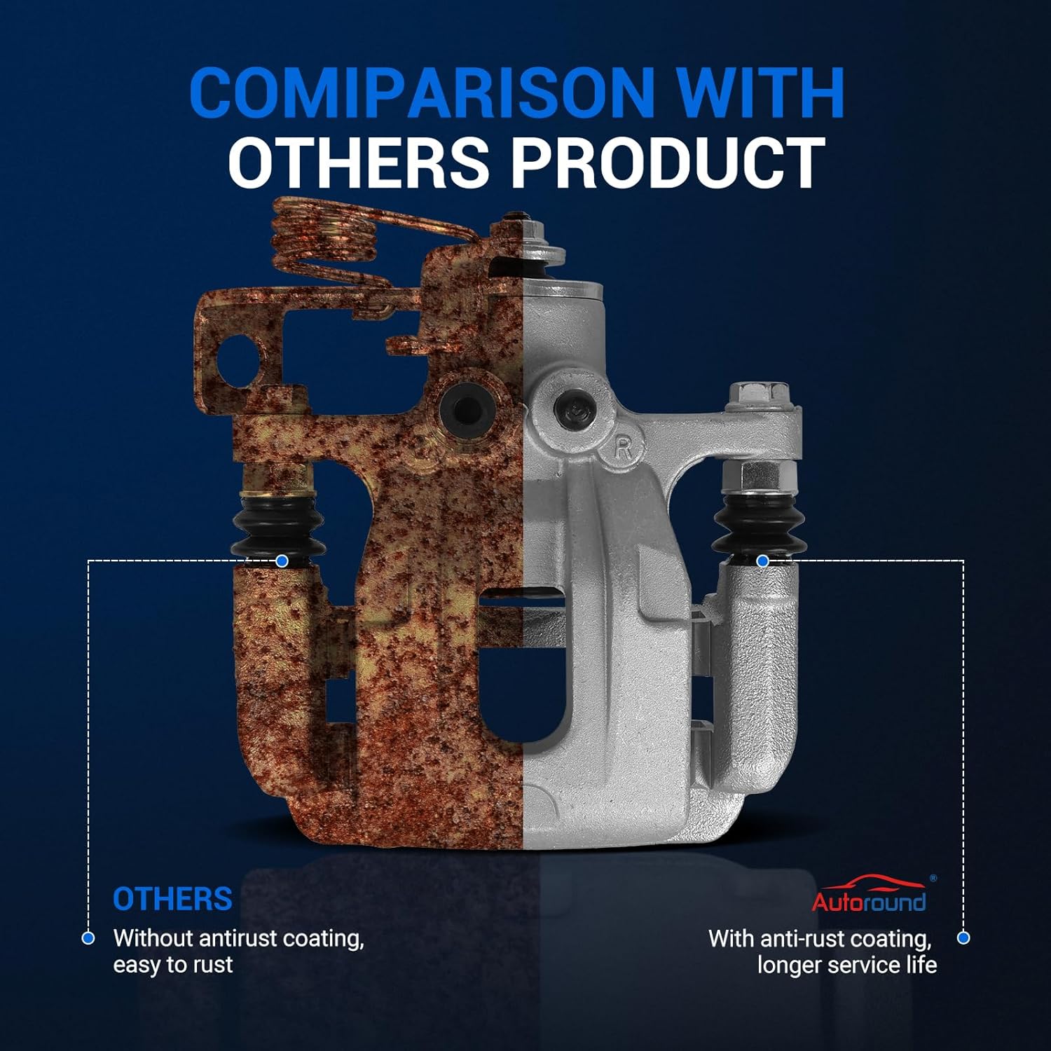 Autoround 19B6455 19B6454 Rear Brake Caliper fit for Hyundai Elantra 2011-2016, Elantra Coupe 2013-2014, Both Driver Passenger Side